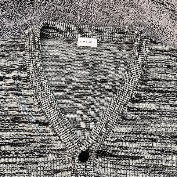John Elliott - Glitch Cardigan Sweater Size 3 - Green, Grey - Picture 4 of 7